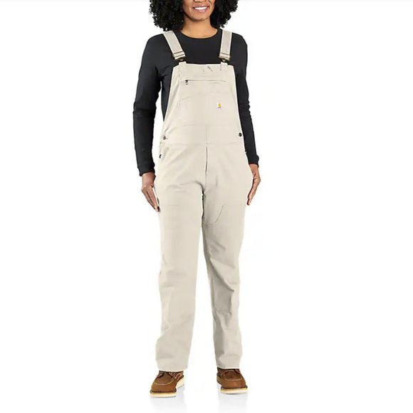 Carhartt Pants - NWT Carhartt Rugged Flex Women's Bib Overalls L Short Bibs Painter Pants Cream